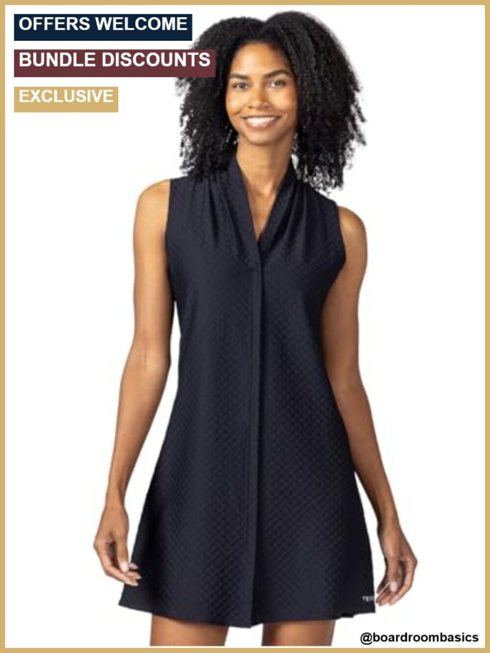 Terry Transit Sleeveless Dress with Pocket Cycling Athletic Travel Golf Tennis